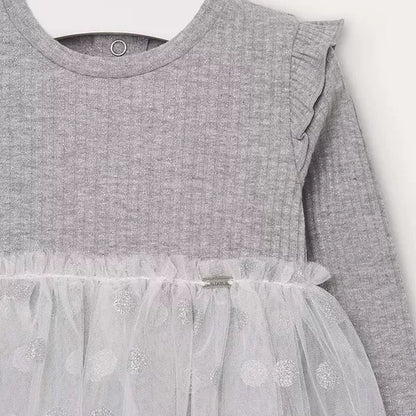 Vestido Body Tul Bebé Niña Sku 2964 Color Plata Vig