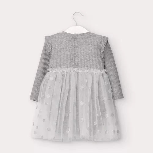 Vestido Body Tul Bebé Niña Sku 2964 Color Plata Vig