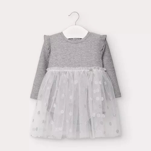 Vestido Body Tul Bebé Niña Sku 2964 Color Plata Vig