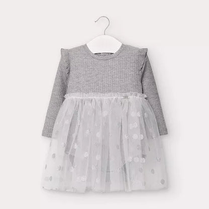 Vestido Body Tul Bebé Niña Sku 2964 Color Plata Vig