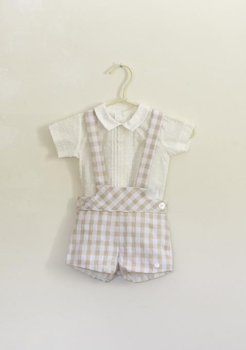 Camisa y pantalón corto para bebé niño Conjunto 2 Pz DOLCE PETIT Ref. 25/2016/23 26 Avellana