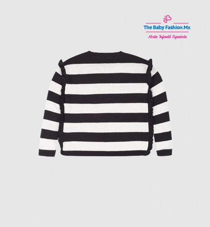 Jersey volantes rayas para niña MAYORAL Ref. 7303/89 Negro