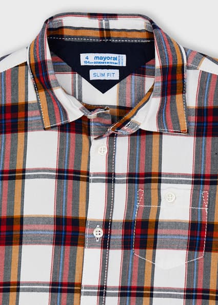 Camisa De Vestir Cuadros Sku 4169 Color 64 Nata