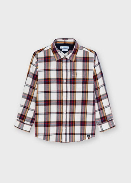 Camisa De Vestir Cuadros Sku 4169 Color 64 Nata