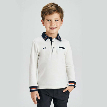 Camisa Polo M/L para niño MAYORAL Ref 4161/59 Nata