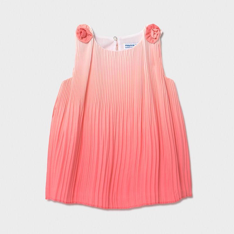 Vestido Plisado Degradado SKU 1986 Color Coral