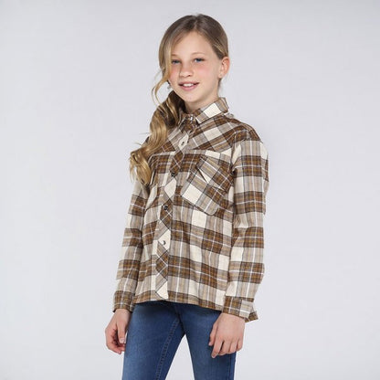 Sobrecamisa cuadros para chica MAYORAL Ref. 7144/ Mostaza