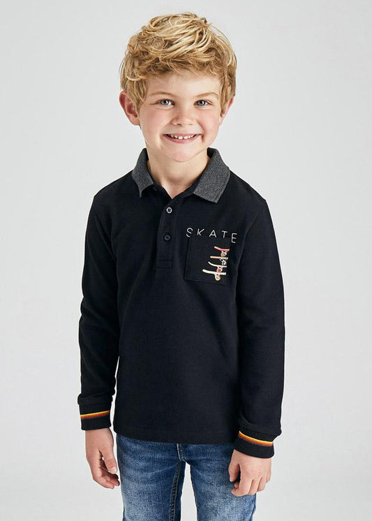 Camisa Polo M/lpara niño MAYORAL Ref 4155/70 Negro