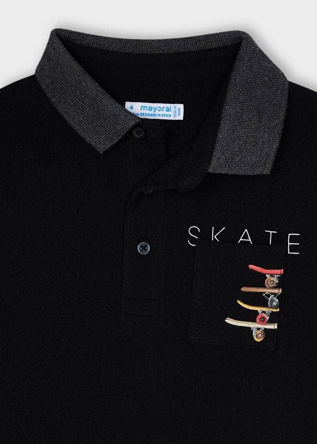 Camisa Polo M/lpara niño MAYORAL Ref 4155/70 Negro