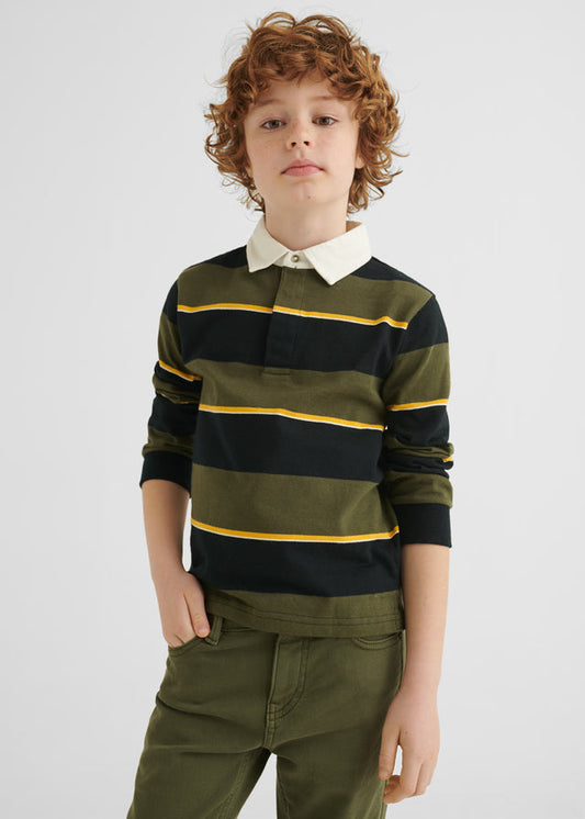 Polo manga larga con rayas bloque para chico NUKUTAVAKE Ref. 7161/34 Liquen