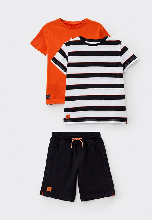 Conjunto 3 Piezas 2 Playeras 1 Short Sku  6644 Color 31 Lava
