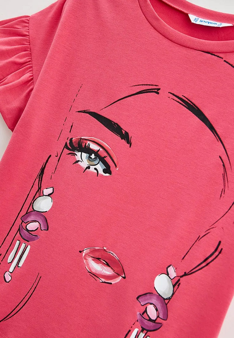 Camiseta para chica MAYORAL Ref. 22/6025/45 Amaranto