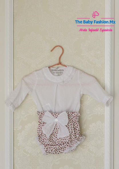 Bombachito para bebé niña Conjunto 2 Pz DOLCE PETIT Ref. 2007/23 2007/J 20 Rojo