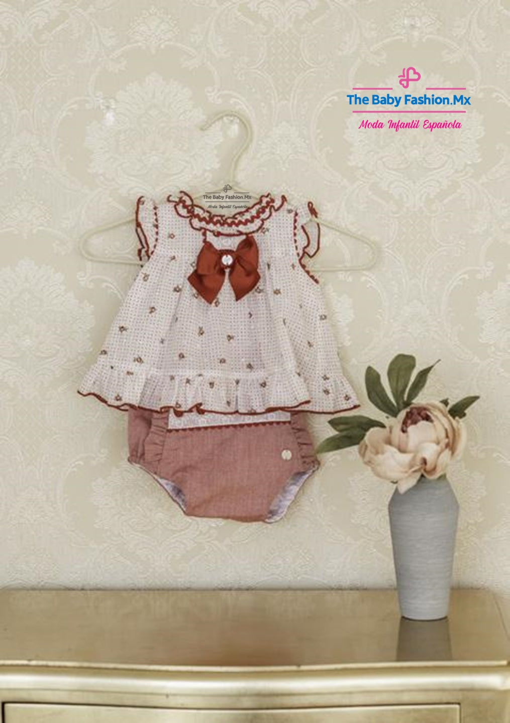 Vestido con braguita para bebé niña Conjunto 2 Pz DOLCE PETIT Ref. 25/2034/23 20 Rojo