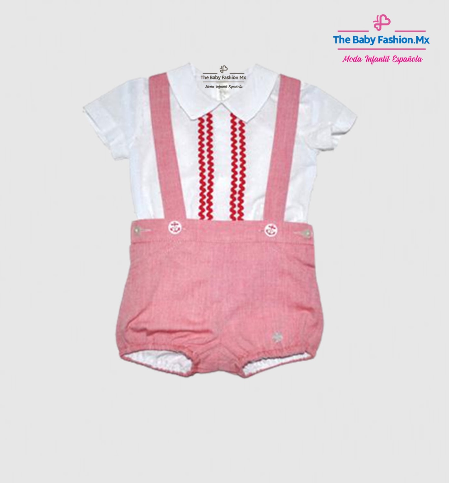 Pelele Peto para bebé niño Alta Costura DOLCE PETIT Ref. 25/2035/23 20 Rojo