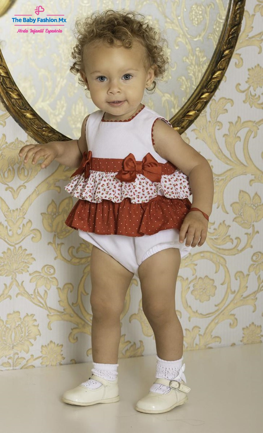 Vestido para bebé niña Con Braguita Conjunto 2 Pz DOLCE PETIT Ref. 2008/3 20 Rojo