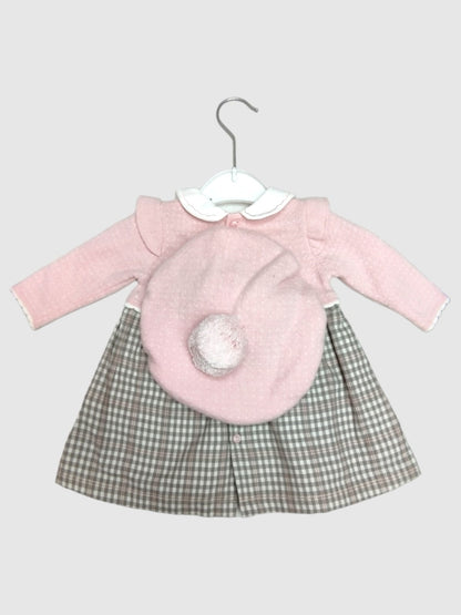 Vestido Combinado para bebé niña con Boina Conjunto 2 Pz DR KID Ref. DK183/246 Girls Must Have
