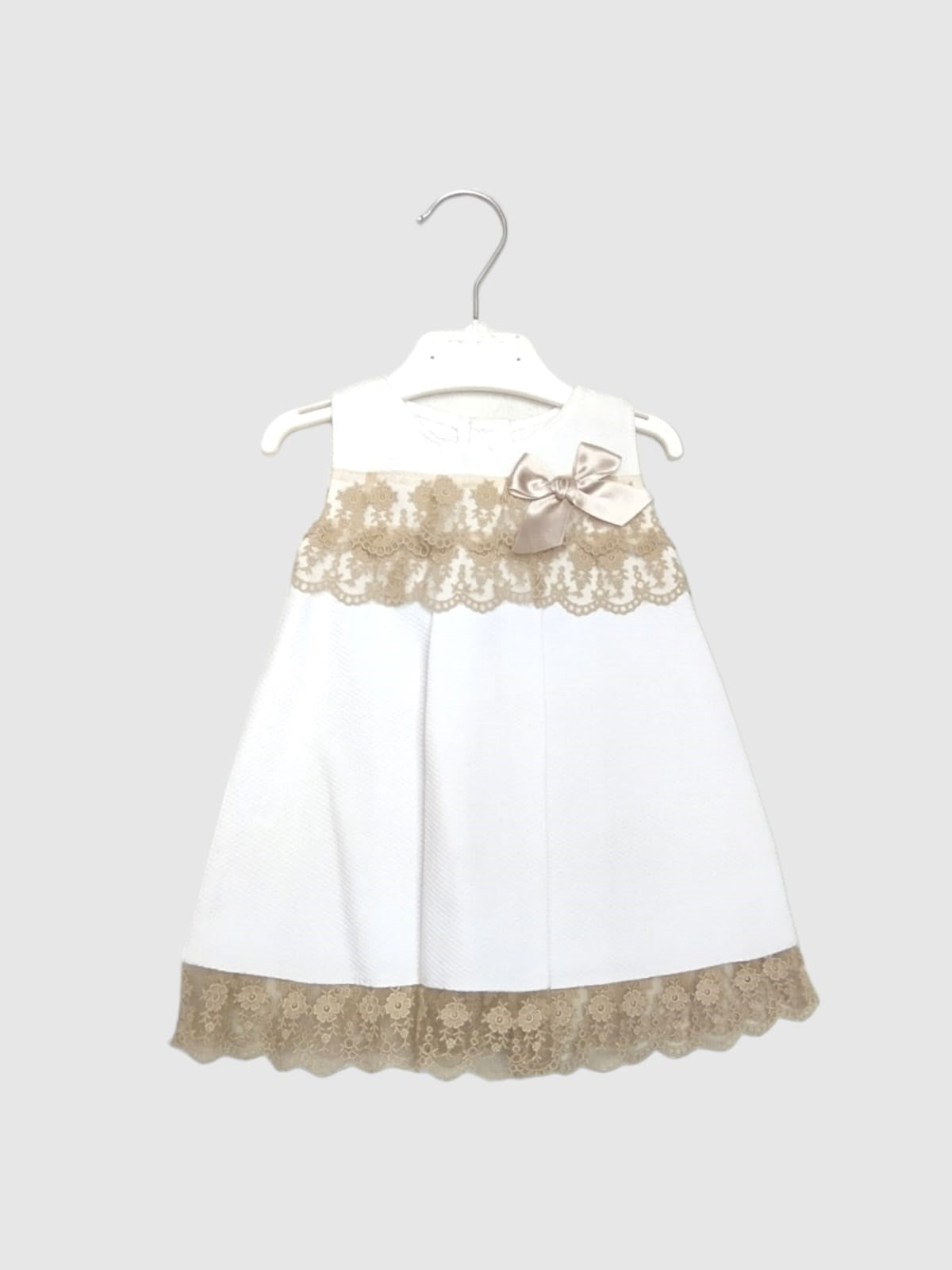 Vestido para bebé niña JULIANA Ref. J170 Blanco/Beige