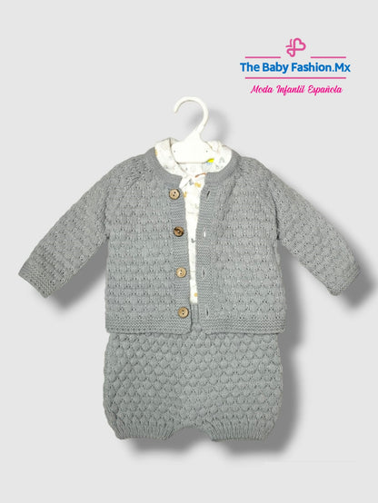 Pantalón corto Camiseta y Jersey para bebé niño Conjunto 3 Pz MAC ILUSION Ref. 7835/44 Luna