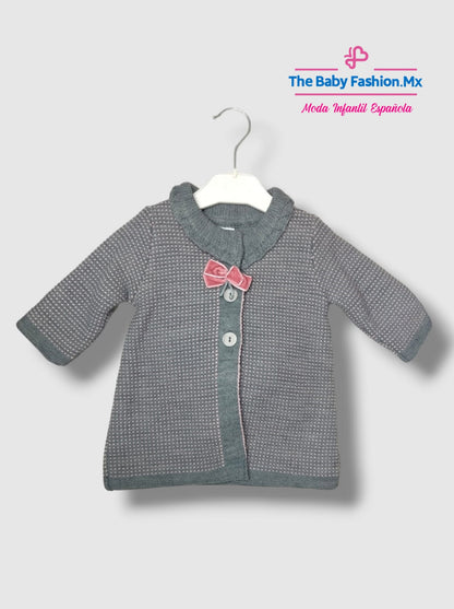 Abrigo Tricot y Capota para bebé niña Alta Costura Conjunto 2 pz MAC ILUSION Ref. 7877/4554 Som-Oro