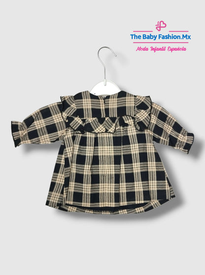 Vestido Cuadros para bebé COCO Ref. 595 Negro-Dorado
