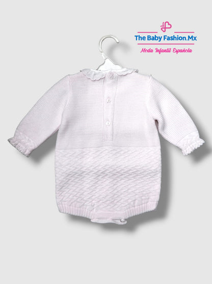 Mameluco para bebé niña Punto Tricot MAC ILUSION Ref. 7874/03 Rosa