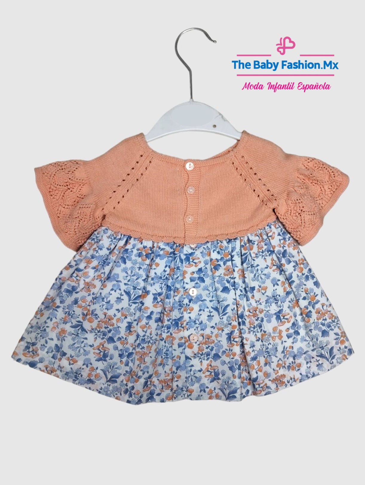Vestido combinado punto tricot para bebé niña MARTIN ARANDA Art. 402/0716 Versalles