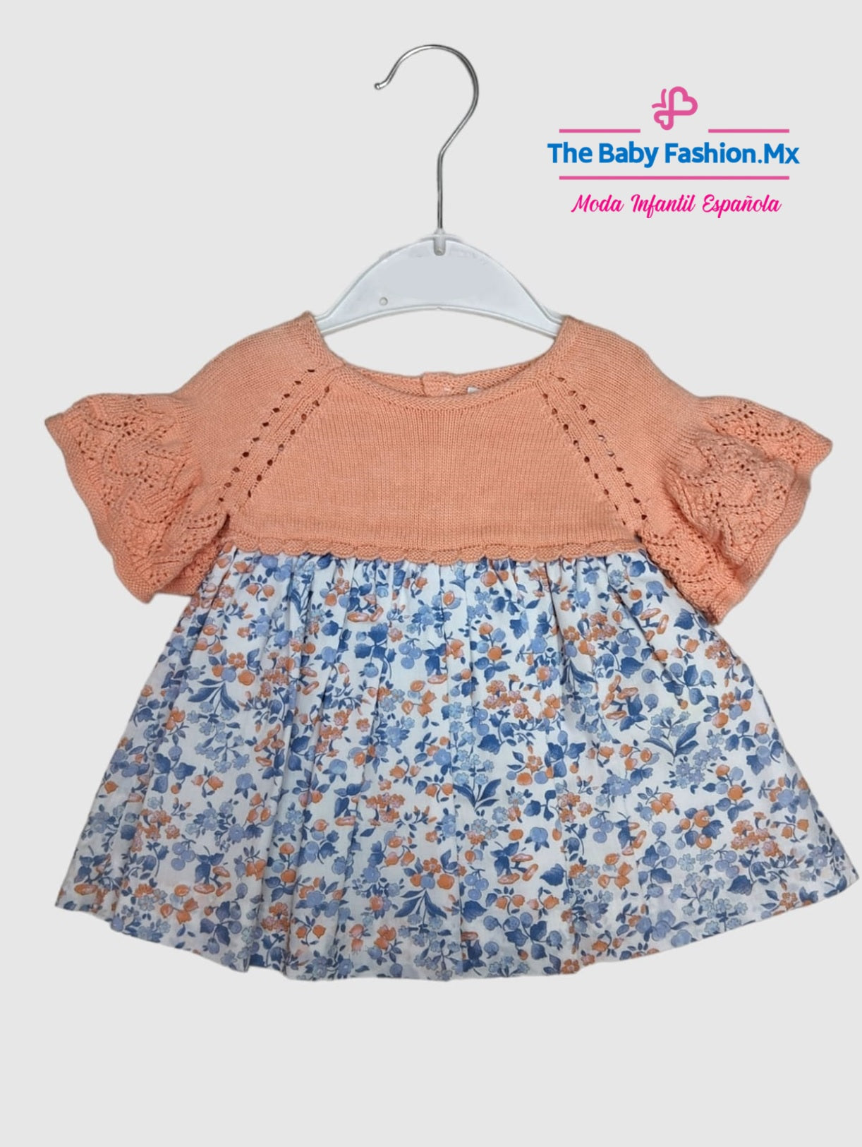 Vestido combinado punto tricot para bebé niña MARTIN ARANDA Art. 402/0716 Versalles