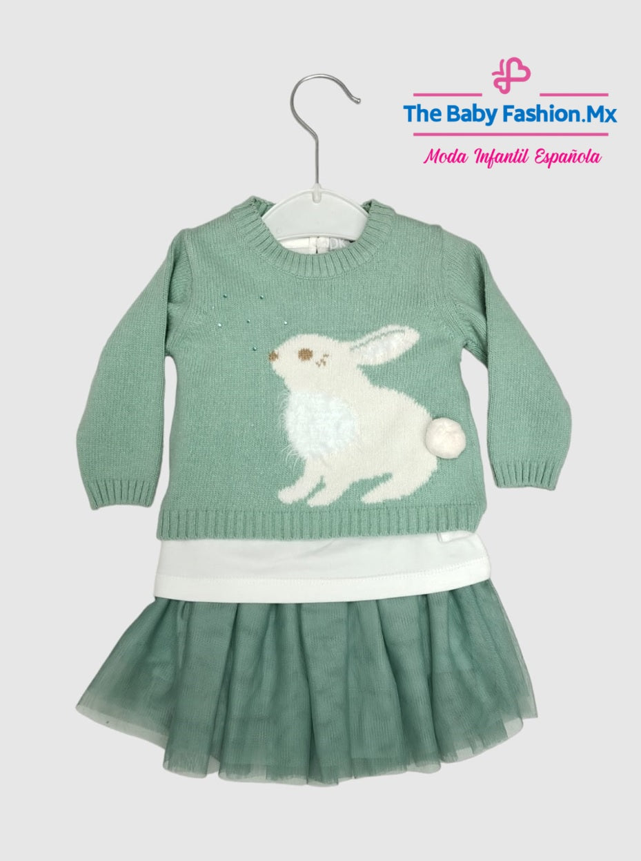 Blusa, Falda Gasa y Suéter para bebé niña DR KID Ref. DK325 DK336 DK337 Jade
