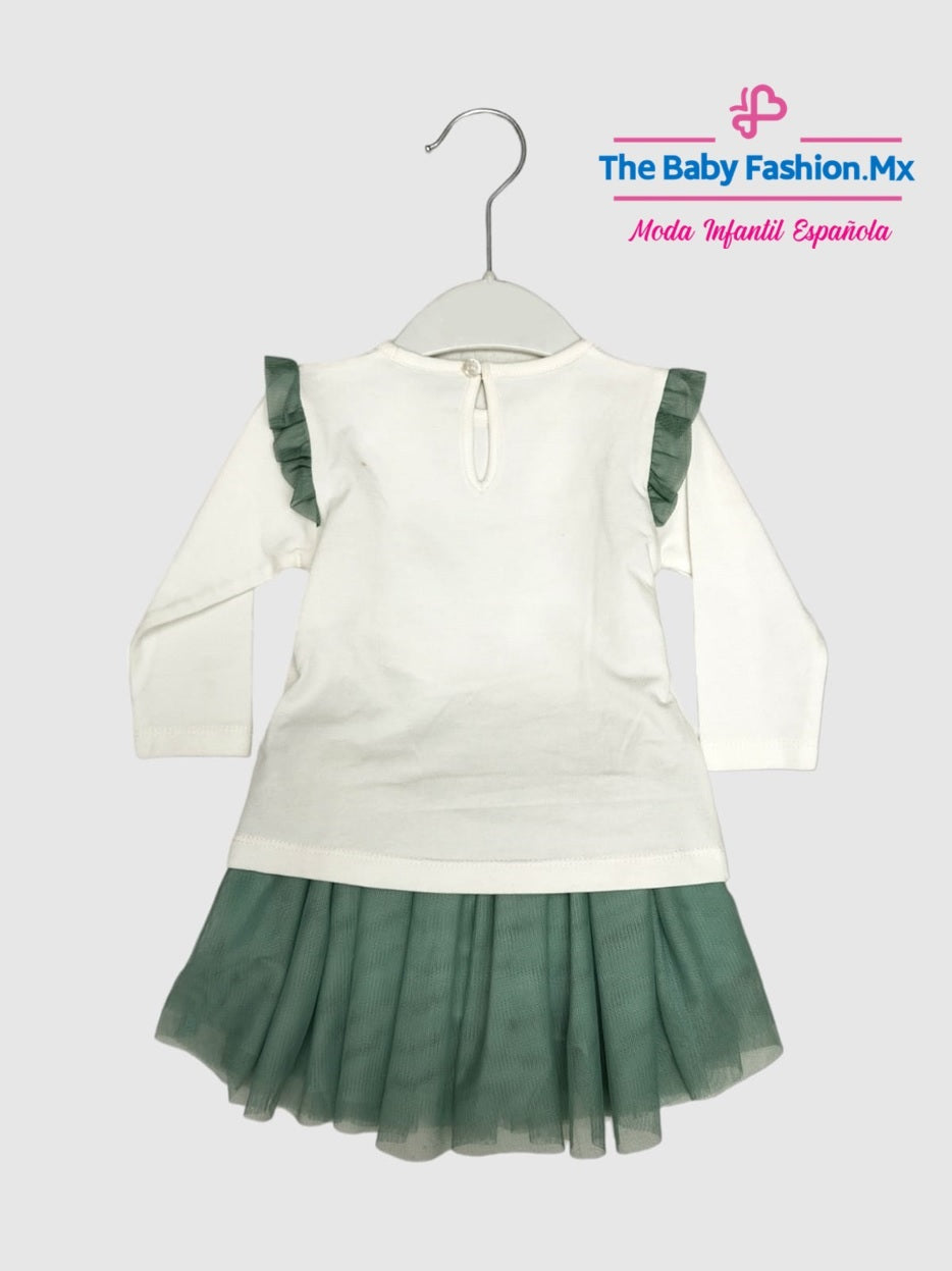 Blusa, Falda Gasa y Suéter para bebé niña DR KID Ref. DK325 DK336 DK337 Jade
