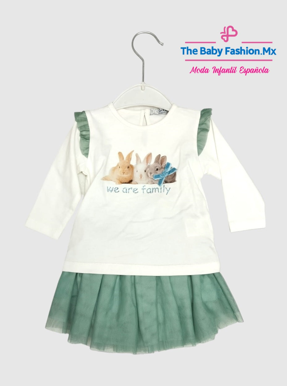 Blusa, Falda Gasa y Suéter para bebé niña DR KID Ref. DK325 DK336 DK337 Jade