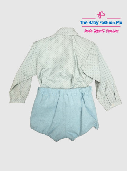 Bombacho para bebé niño con pantalón corto Conjunto 2 pz DOLCE PETIT Ref. 24/2114/23C 39 Aqua