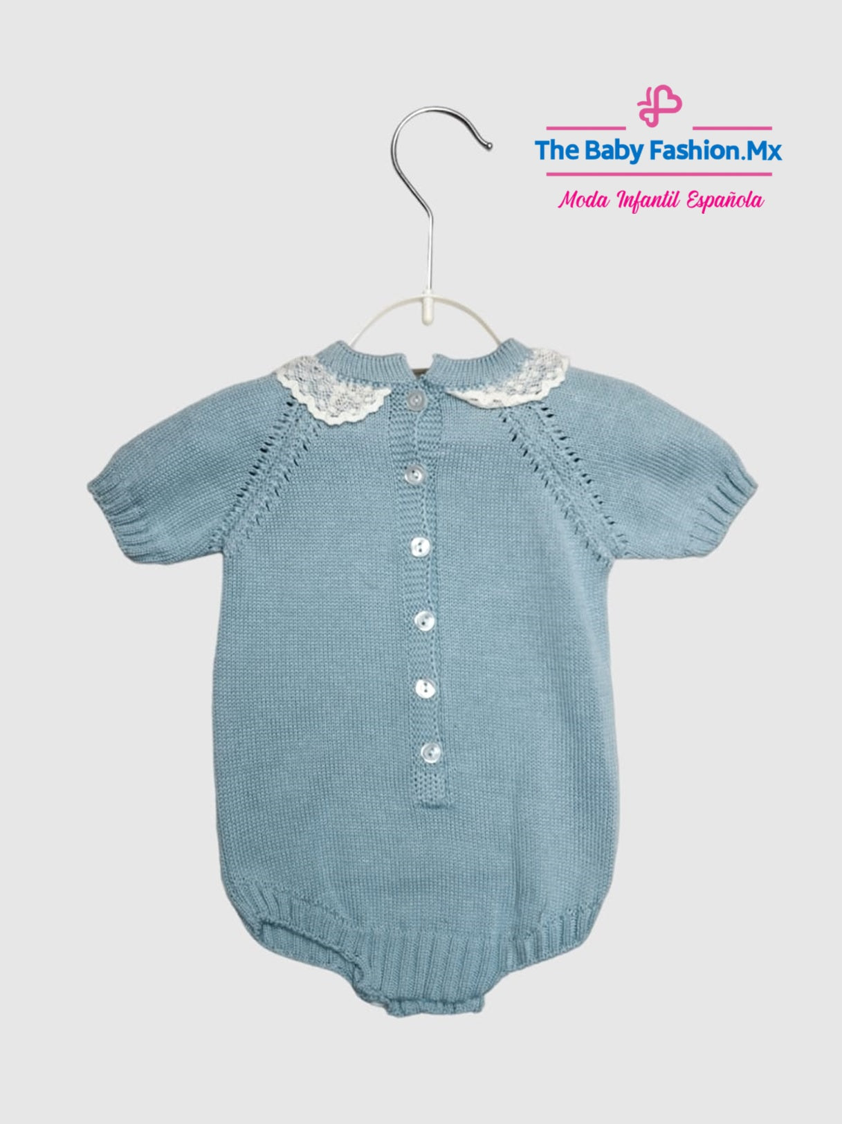 Body ó Mameluco para bebé niña Punto Tricot JULIANA Ref. J204 Agua