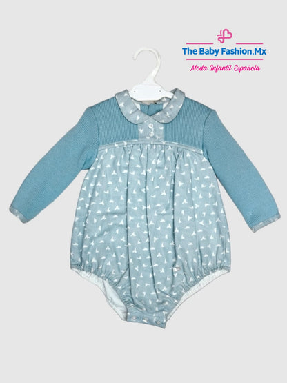 Bombachito Punto Tricot para bebé niño YOEDU Art. 1901/24 Aqua