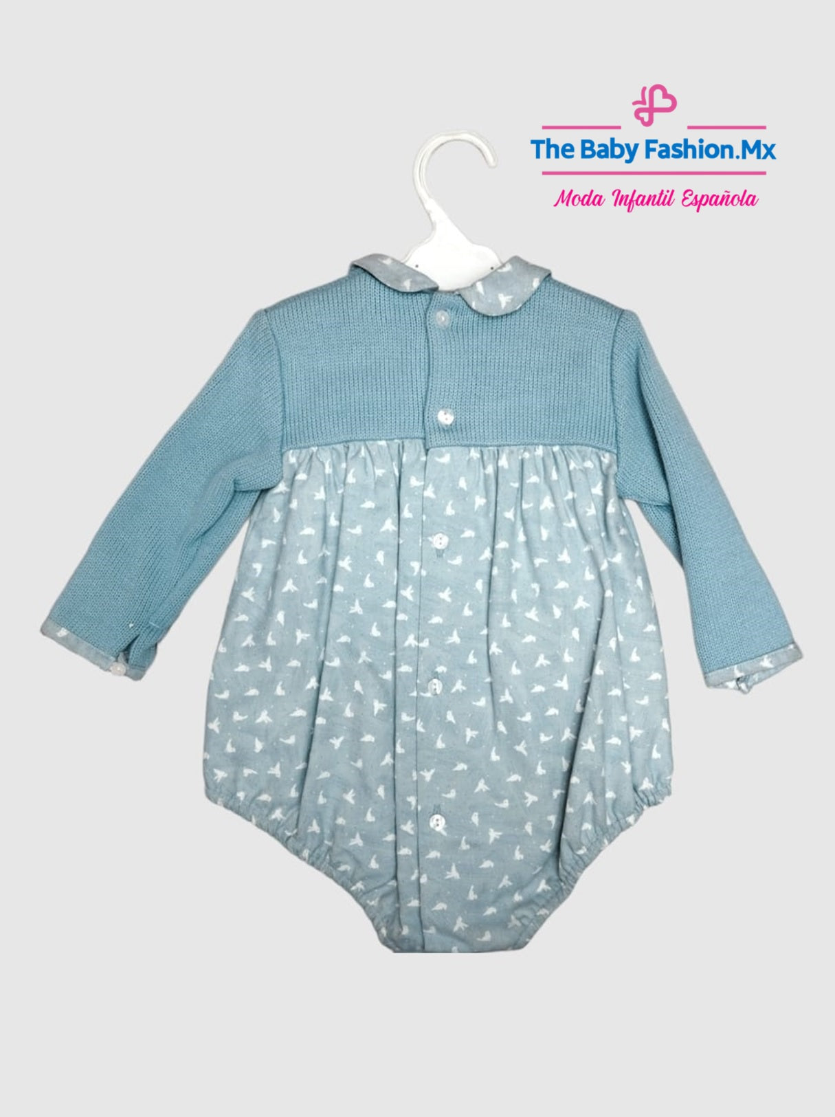 Bombachito Punto Tricot para bebé niño YOEDU Art. 1901/24 Aqua