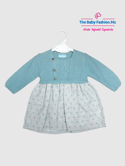 Vestido para bebé Punto Tricot Combinado Alta Costura MAC ILUSION Ref. 7911 Alpino