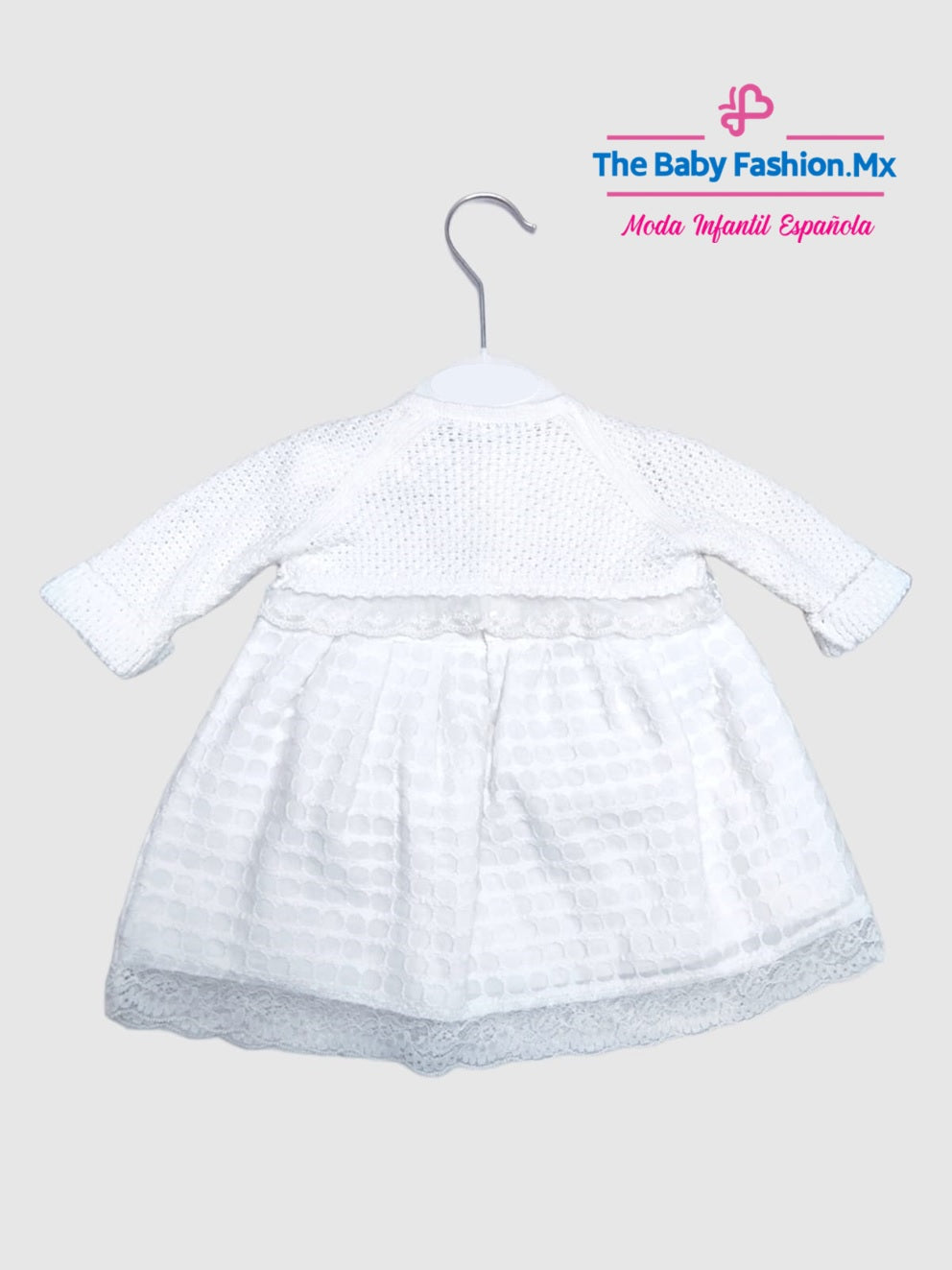 Rebeca Punto Tricot Y Vestido con capota para bebé niña Alta Costura MARTIN ARANDA & JULIANA Art. 103/0700 J174 Beige