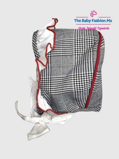 Jeusin para bebé con capota y pololo Conjunto 3 pz MARTA Y PAULA Art. 1041/35 Rojo-Gris