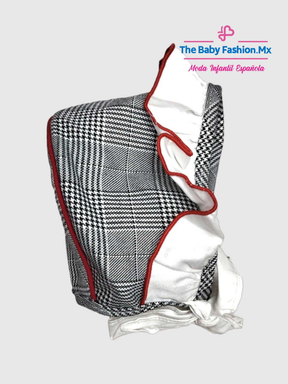 Jeusin para bebé con capota y pololo Conjunto 3 pz MARTA Y PAULA Art. 1041/35 Rojo-Gris