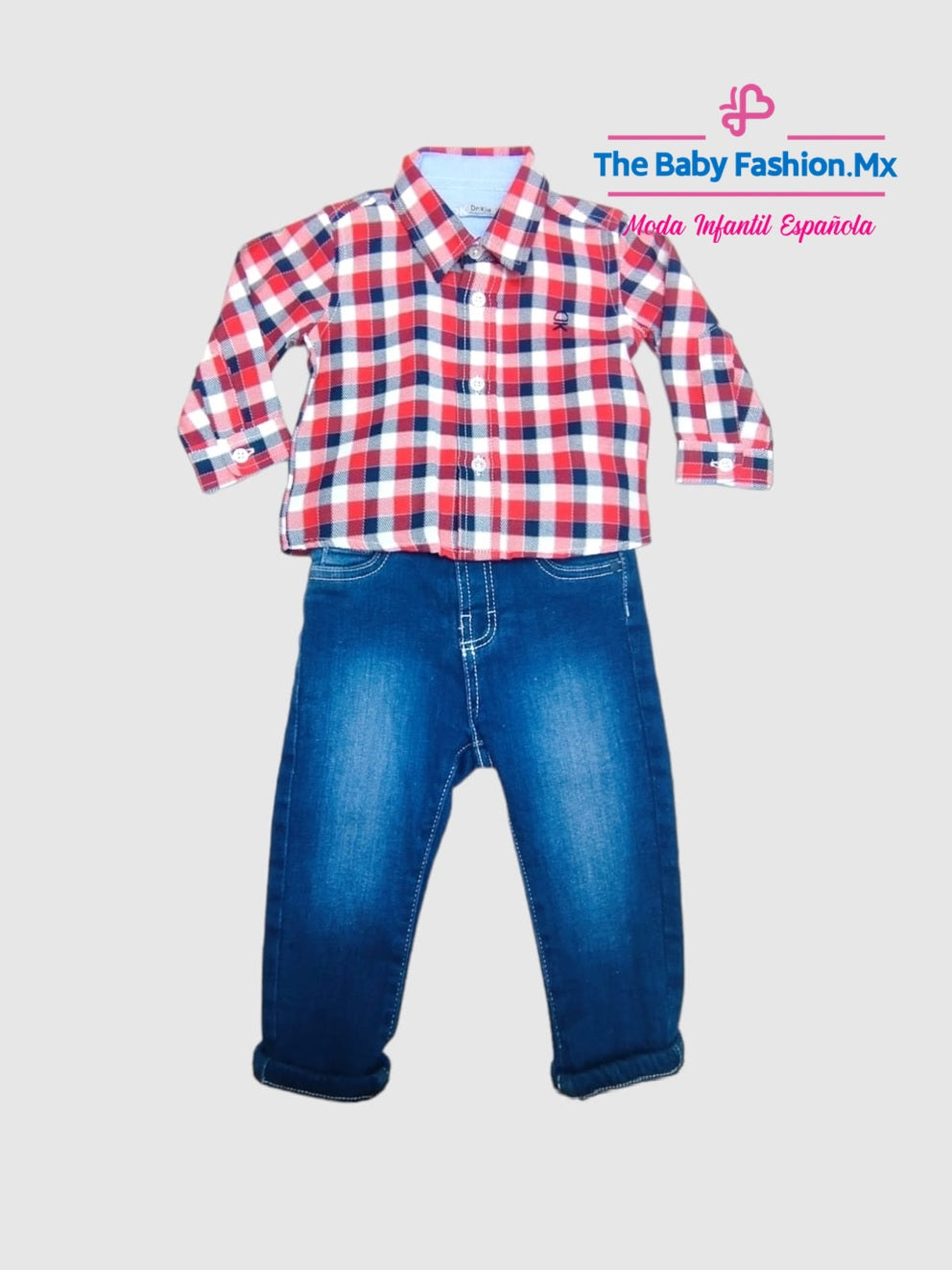 Conjunto Combinado para bebé niño 2 pz Pantalón y Camisa DR KID & MAYORAL Ref. DK516/160 Rojo 593/10 Oscuro