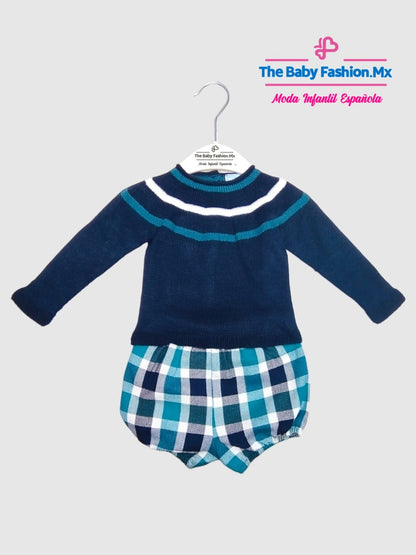 Bombachito para bebé niño Conjunto 2 Pz  MAC ILUSION Ref. 7822/08 Marino