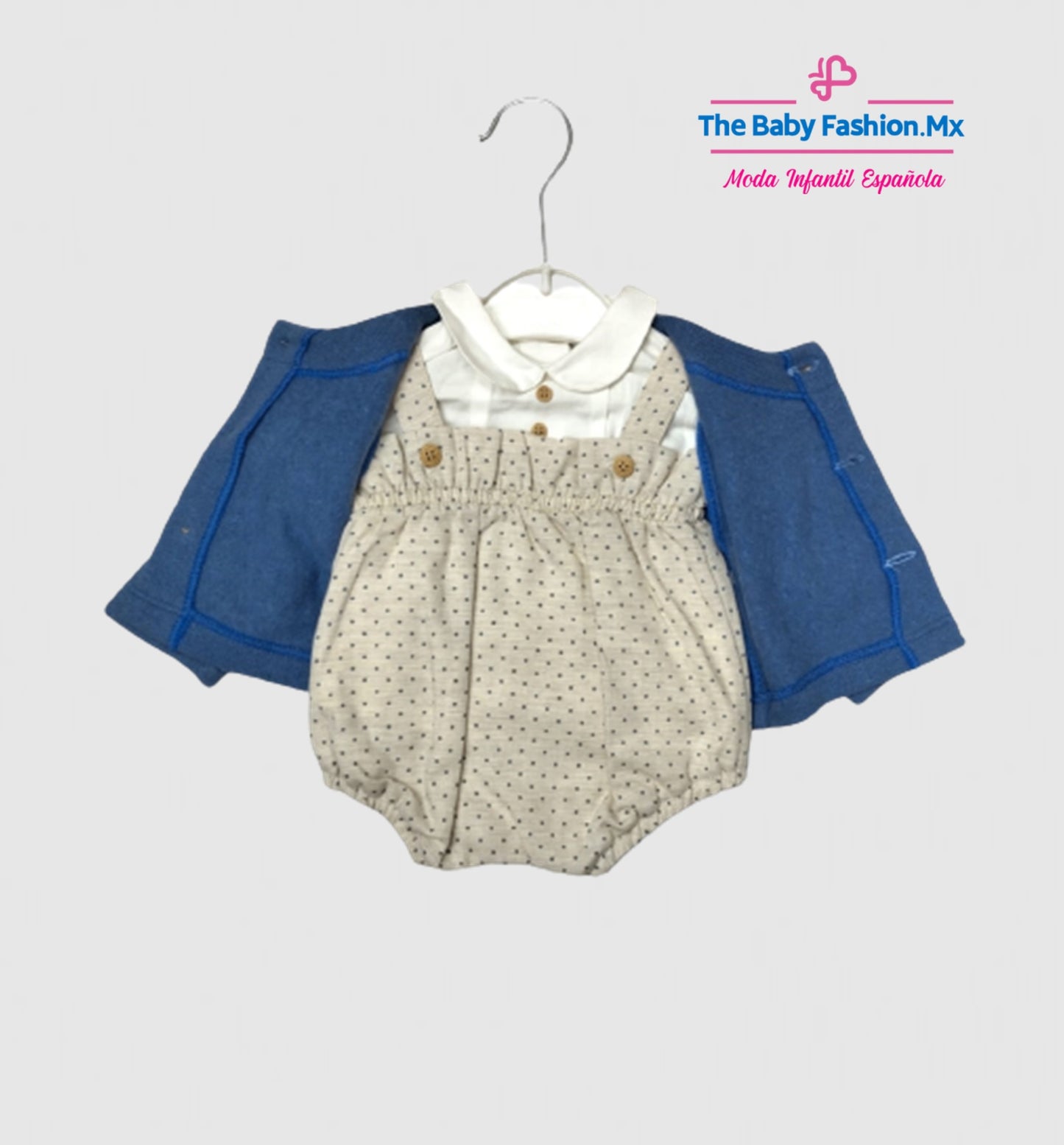 Conjunto Bombachito 3 pz para bebé niño COCO Ref. 703790/10 Azulina