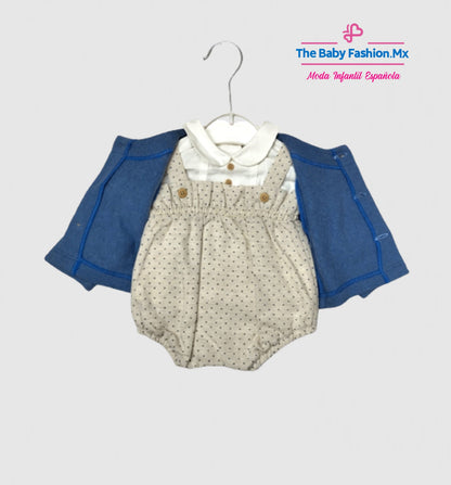 Conjunto Bombachito 3 pz para bebé niño COCO Ref. 703790/10 Azulina