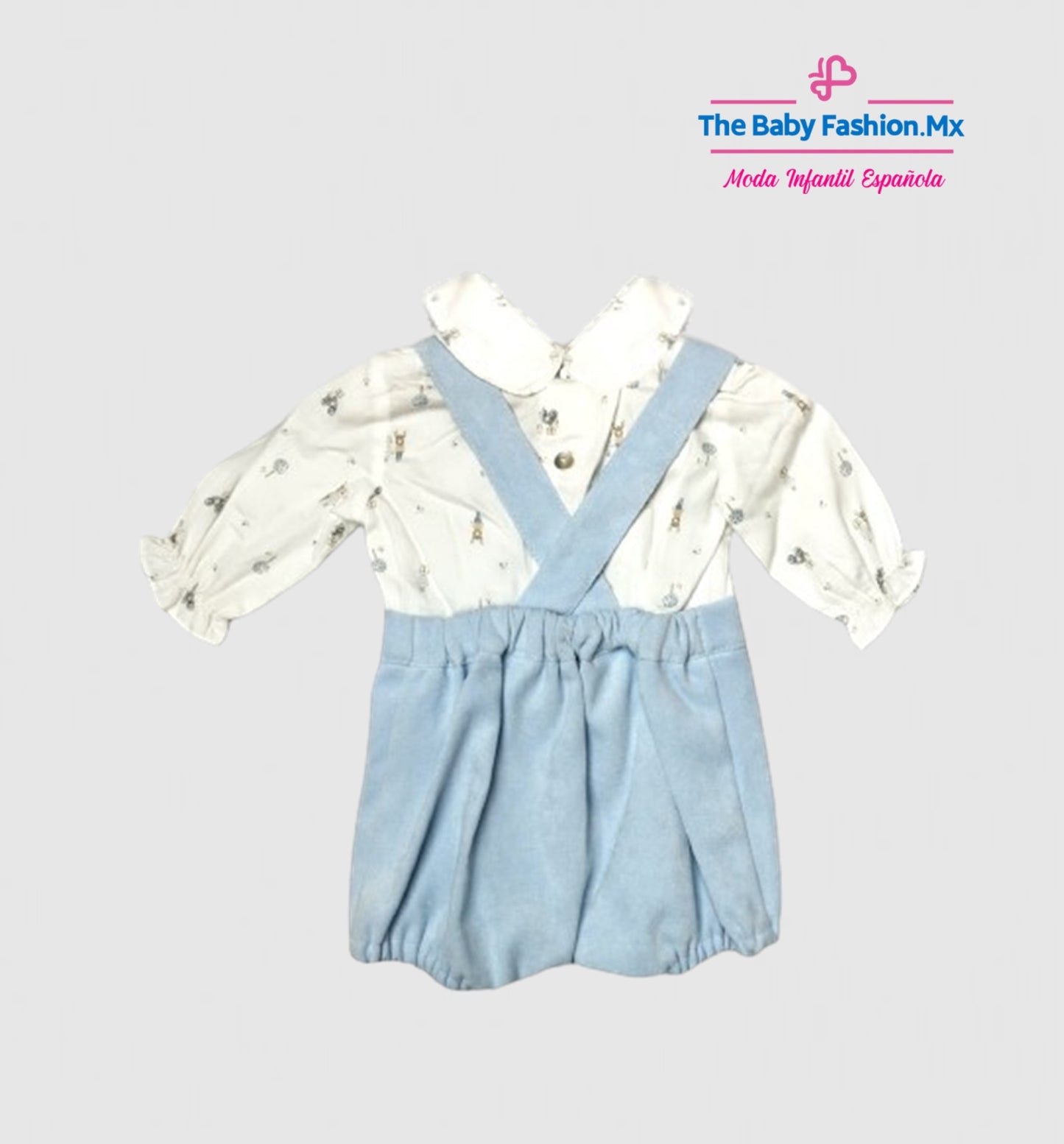 Conjunto Pelele y Camisa para bebé niño 2 pz COCO Ref. 70356/01 Celeste