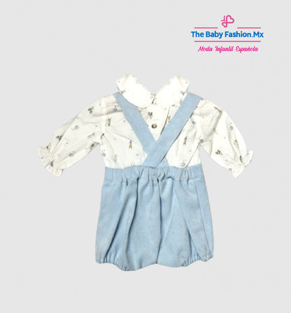 Conjunto Pelele y Camisa para bebé niño 2 pz COCO Ref. 70356/01 Celeste