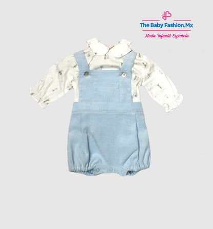 Conjunto Pelele y Camisa para bebé niño 2 pz COCO Ref. 70356/01 Celeste