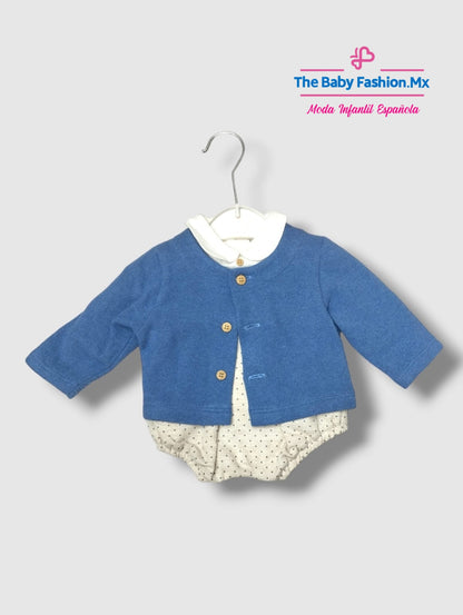 Conjunto Bombachito 3 pz para bebé niño COCO Ref. 703790/10 Azulina