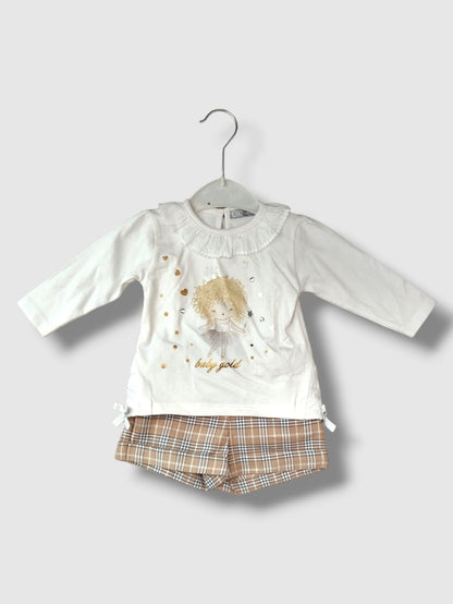 Blusa y Pantalón Corto para bebé niña Conjunto 2 Pz DR KID Ref. DK379 DK377 Precious