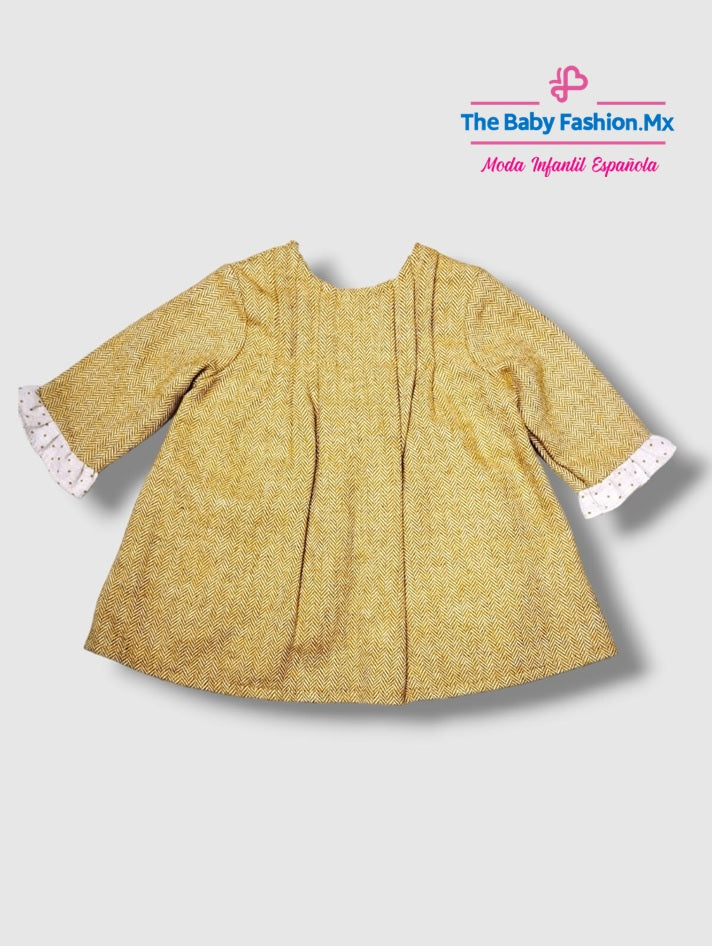 Vestido para bebé niña Punto Alta Costura COCO Ref. 70423 24 Mostaza