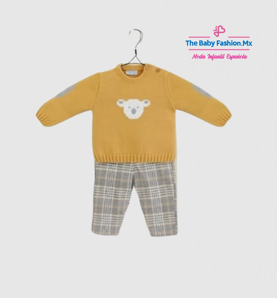 Pantalon y Jersey para bebe niño Conjunto 2 Pz MC ILUSION Ref. 7936 49 Mostaza
